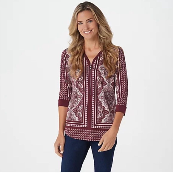 QVC- Belle by Kim Gravel, tunic top, size Lg. - Picture 3 of 16